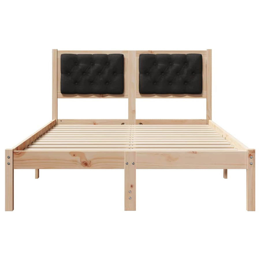 Bedframe met hoofdeinde Zwart 135 x 190 cm Stof