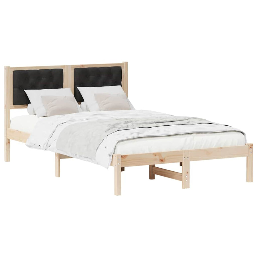 Bedframe met hoofdeinde Zwart 135 x 190 cm Stof