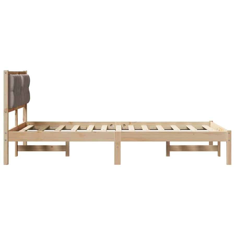 Bedframe met hoofdeinde Taupe 135 x 190 cm Stof