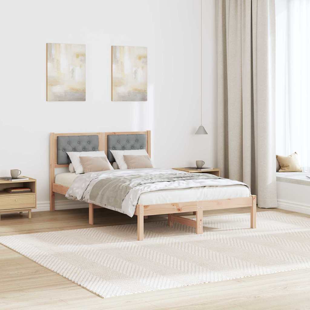 Bedframe met hoofdeinde Lichtgrijs 120 x 190 cm Stof