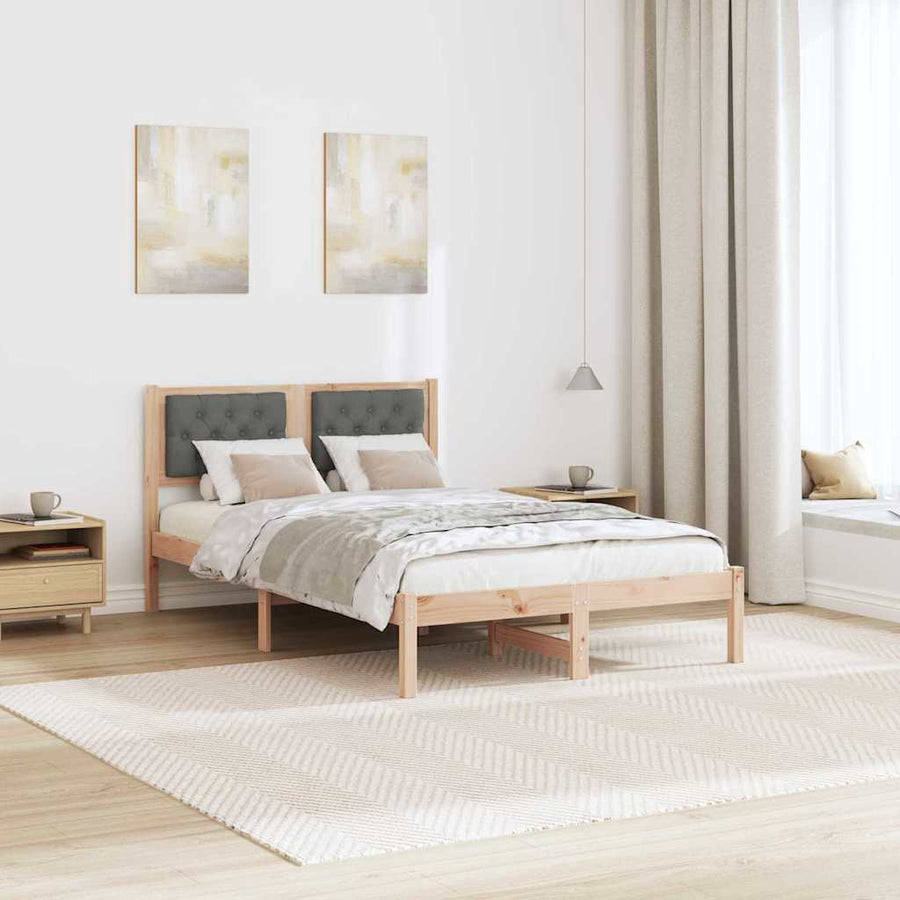 Bedframe met hoofdeinde Donkergrijs 120 x 190 cm Stof