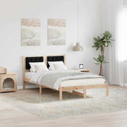 Bedframe 120x190 cm zwart massief grenenhout