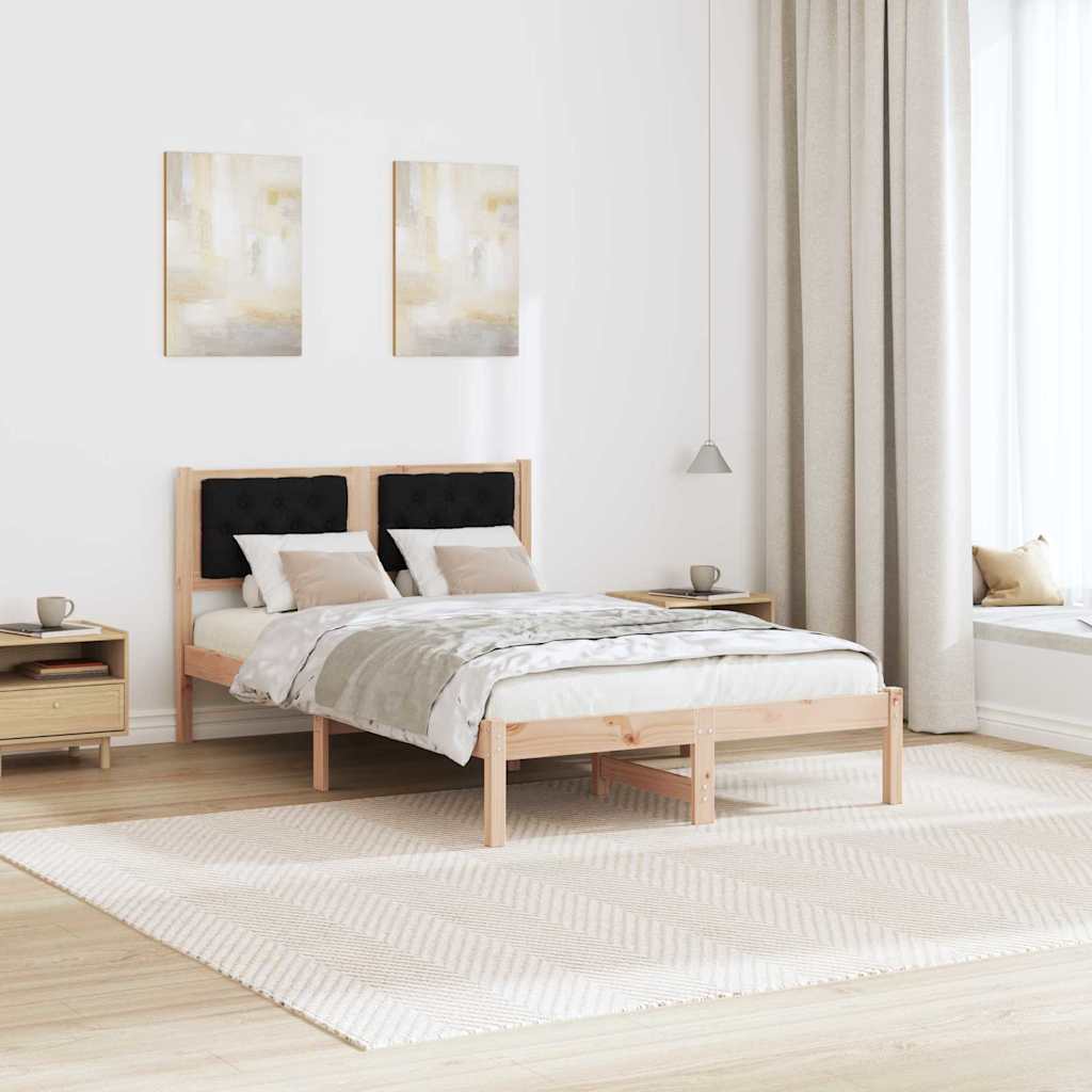 Bedframe met hoofdeinde Zwart 120 x 190 cm Stof