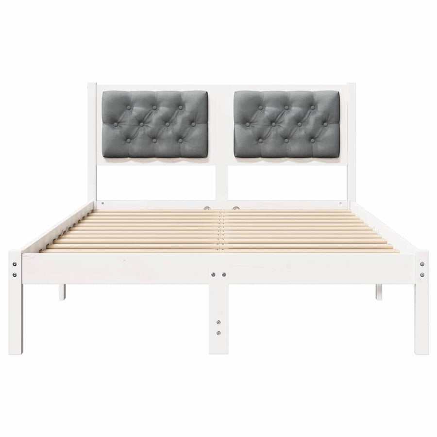 Bedframe met hoofdeinde Lichtgrijs 120 x 190 cm Stof