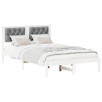 Bedframe met hoofdeinde Lichtgrijs 120 x 190 cm Stof