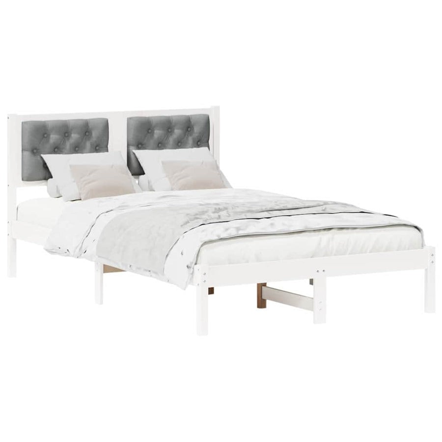 Bedframe met hoofdeinde Lichtgrijs 120 x 190 cm Stof