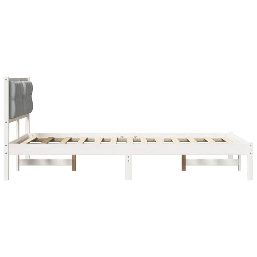 Bedframe met hoofdeinde Lichtgrijs 120 x 190 cm Stof