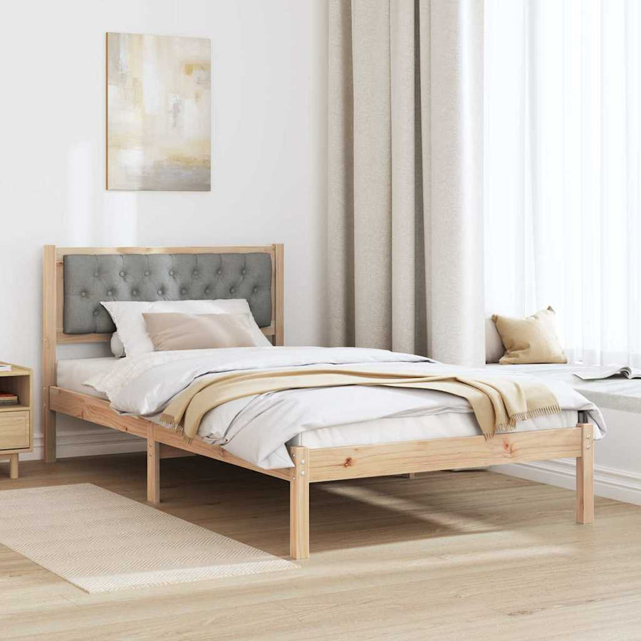 Bedframe met hoofdeinde Lichtgrijs 100 x 200 cm Stof