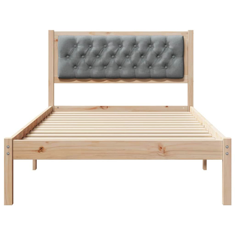 Bedframe met hoofdeinde Lichtgrijs 100 x 200 cm Stof
