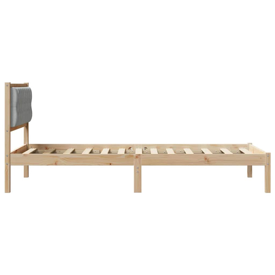 Bedframe met hoofdeinde Lichtgrijs 100 x 200 cm Stof