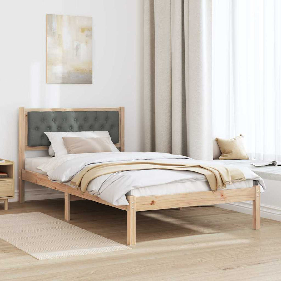 Bedframe met hoofdeinde Donkergrijs 100 x 200 cm Stof