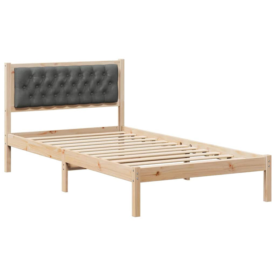 Bedframe met hoofdeinde Donkergrijs 100 x 200 cm Stof