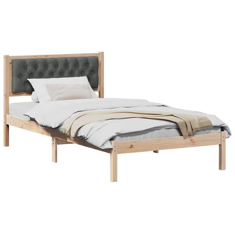 Bedframe met hoofdeinde Donkergrijs 100 x 200 cm Stof
