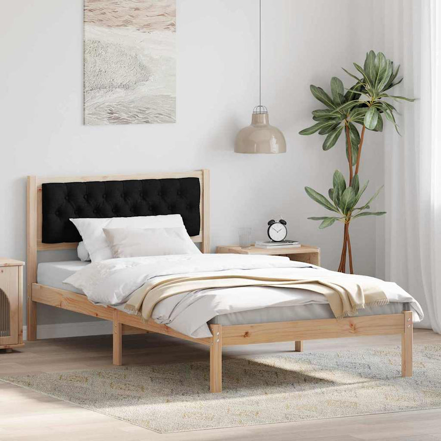 Bedframe met hoofdeinde Zwart 100 x 200 cm Stof