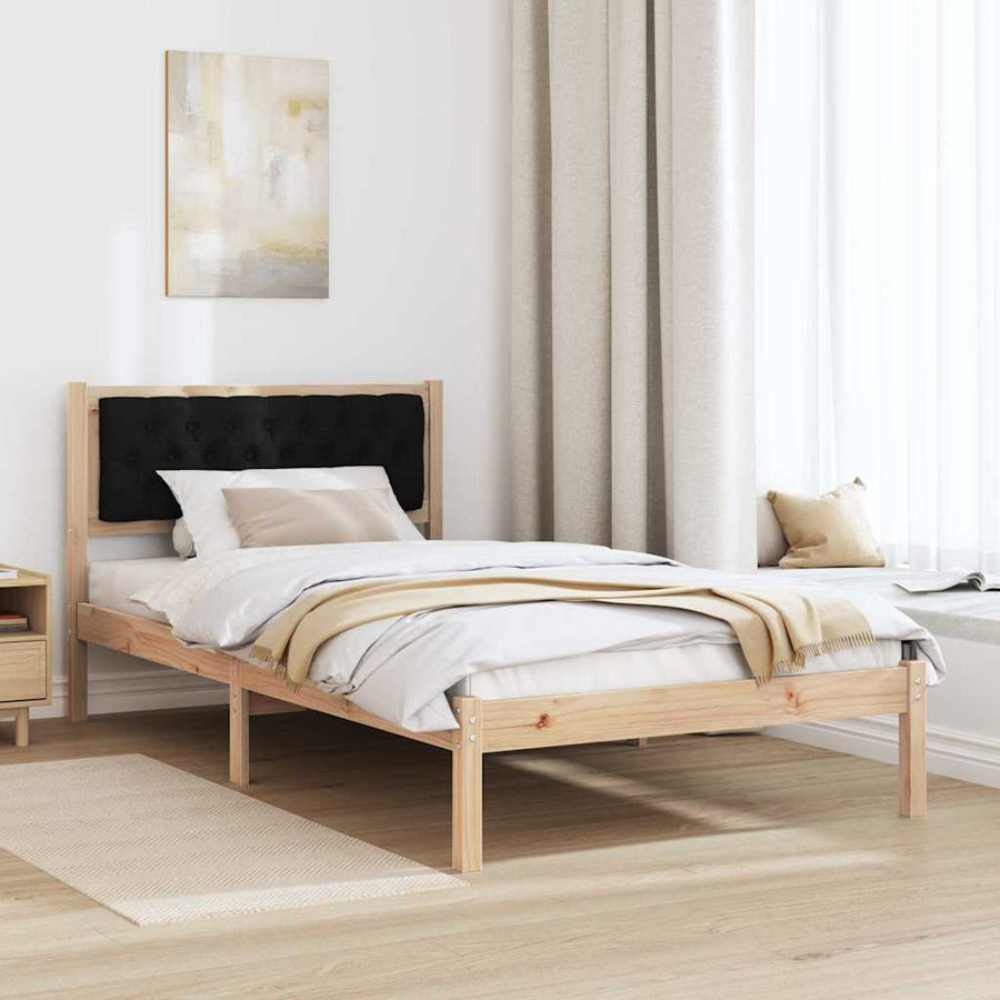 Bedframe met hoofdeinde Zwart 100 x 200 cm Stof