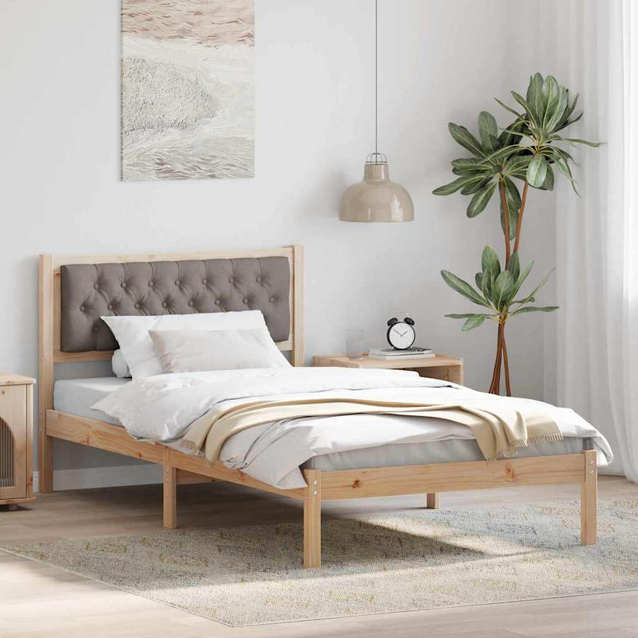 Bedframe met hoofdeinde Taupe 100 x 200 cm Stof