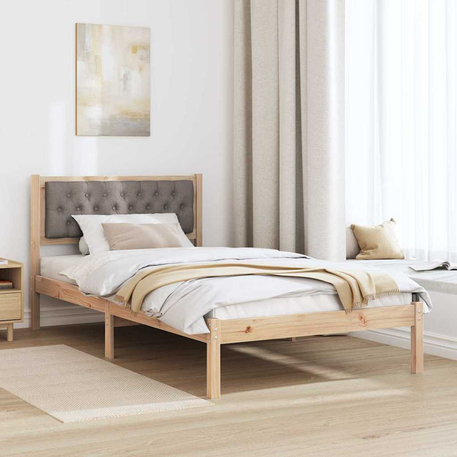 Bedframe met hoofdeinde Taupe 100 x 200 cm Stof