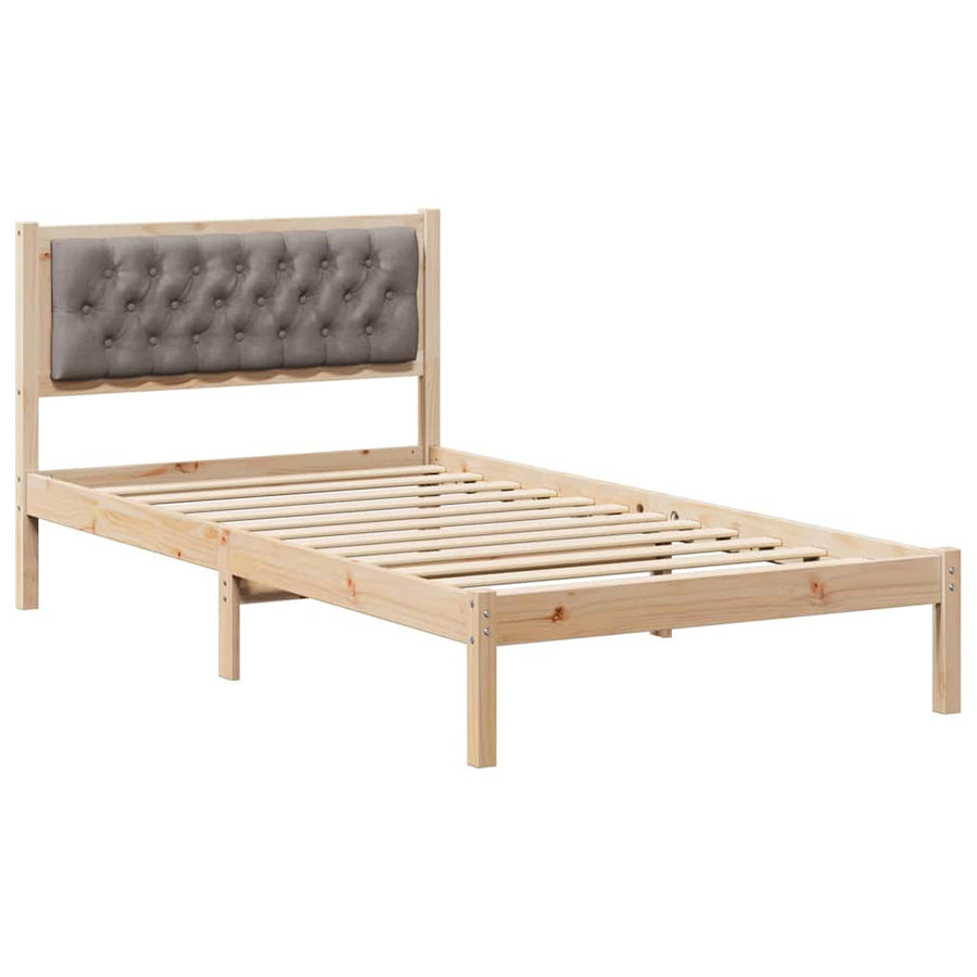 Bedframe met hoofdeinde Taupe 100 x 200 cm Stof