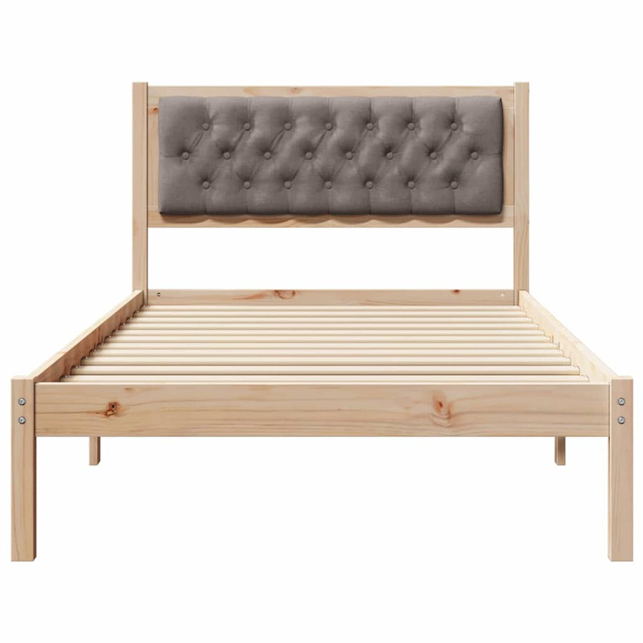 Bedframe met hoofdeinde Taupe 100 x 200 cm Stof