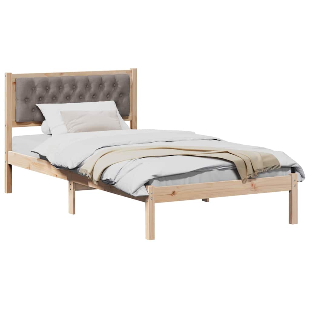Bedframe met hoofdeinde Taupe 100 x 200 cm Stof