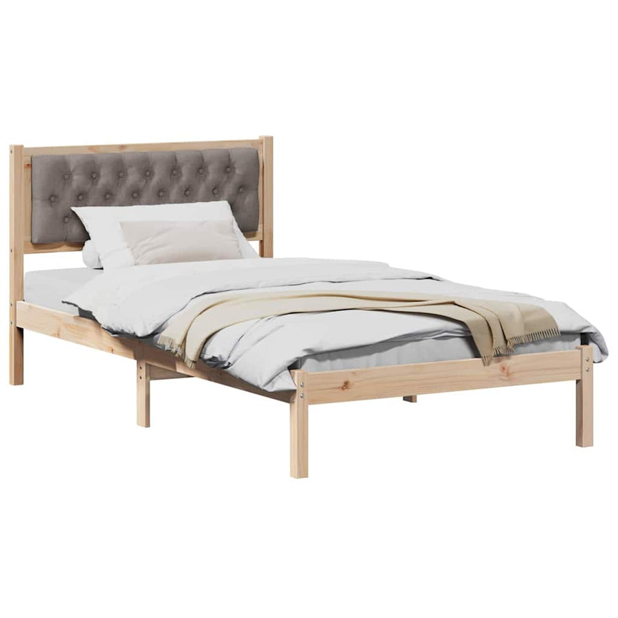 Bedframe met hoofdeinde Taupe 100 x 200 cm Stof