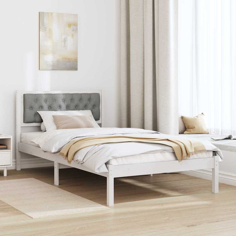 Bedframe met hoofdeinde Lichtgrijs 100 x 200 cm Stof