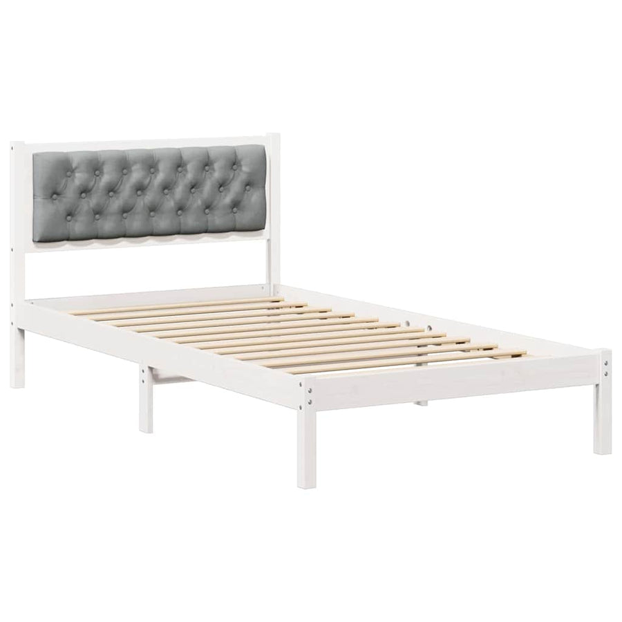Bedframe met hoofdeinde Lichtgrijs 100 x 200 cm Stof