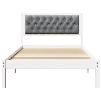 Bedframe met hoofdeinde Lichtgrijs 100 x 200 cm Stof