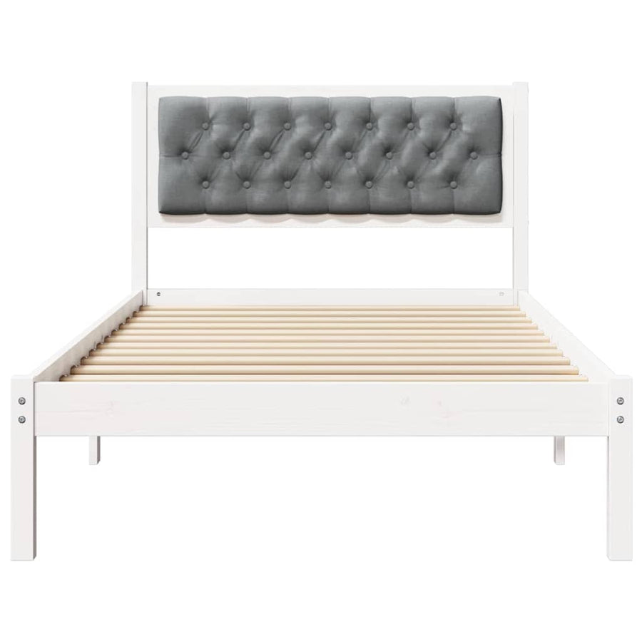 Bedframe met hoofdeinde Lichtgrijs 100 x 200 cm Stof
