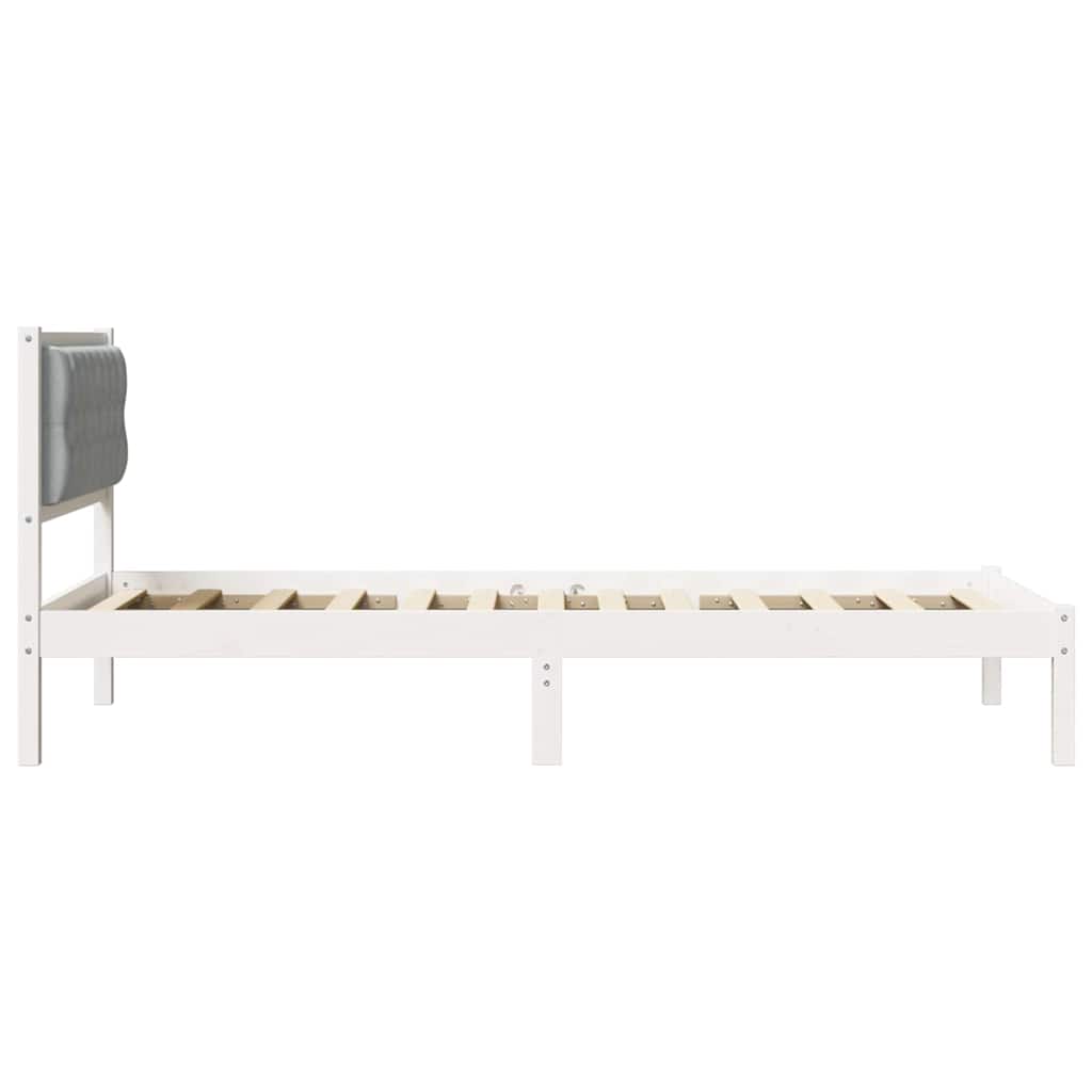 Bedframe met hoofdeinde Lichtgrijs 100 x 200 cm Stof