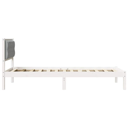 Bedframe met hoofdeinde Lichtgrijs 100 x 200 cm Stof