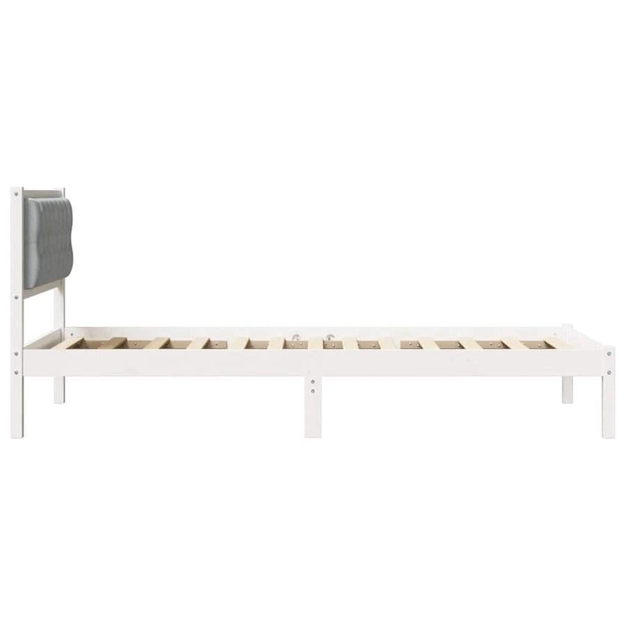 Bedframe met hoofdeinde Lichtgrijs 100 x 200 cm Stof
