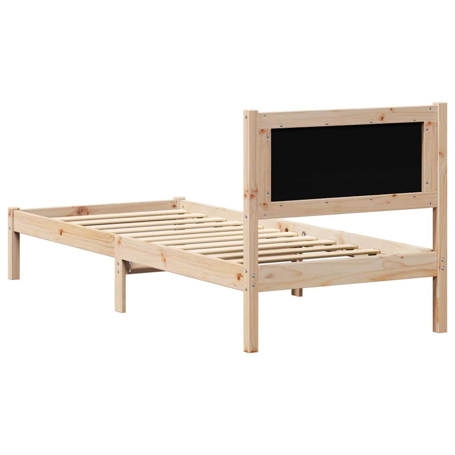 Bedframe met hoofdeinde Donkergrijs 90 x 200 cm Stof
