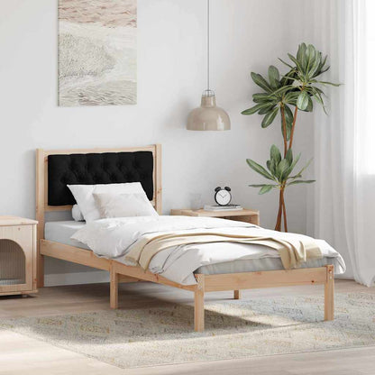 Bedframe met hoofdeinde Zwart 90 x 200 cm Stof
