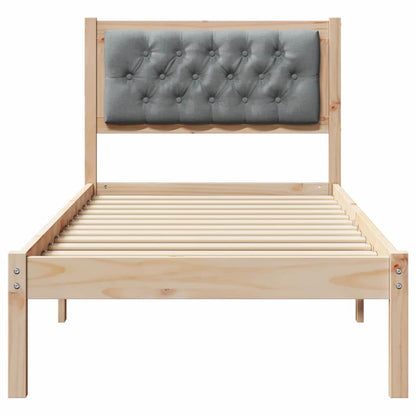 Bedframe met hoofdeinde Lichtgrijs 80 x 200 cm Stof