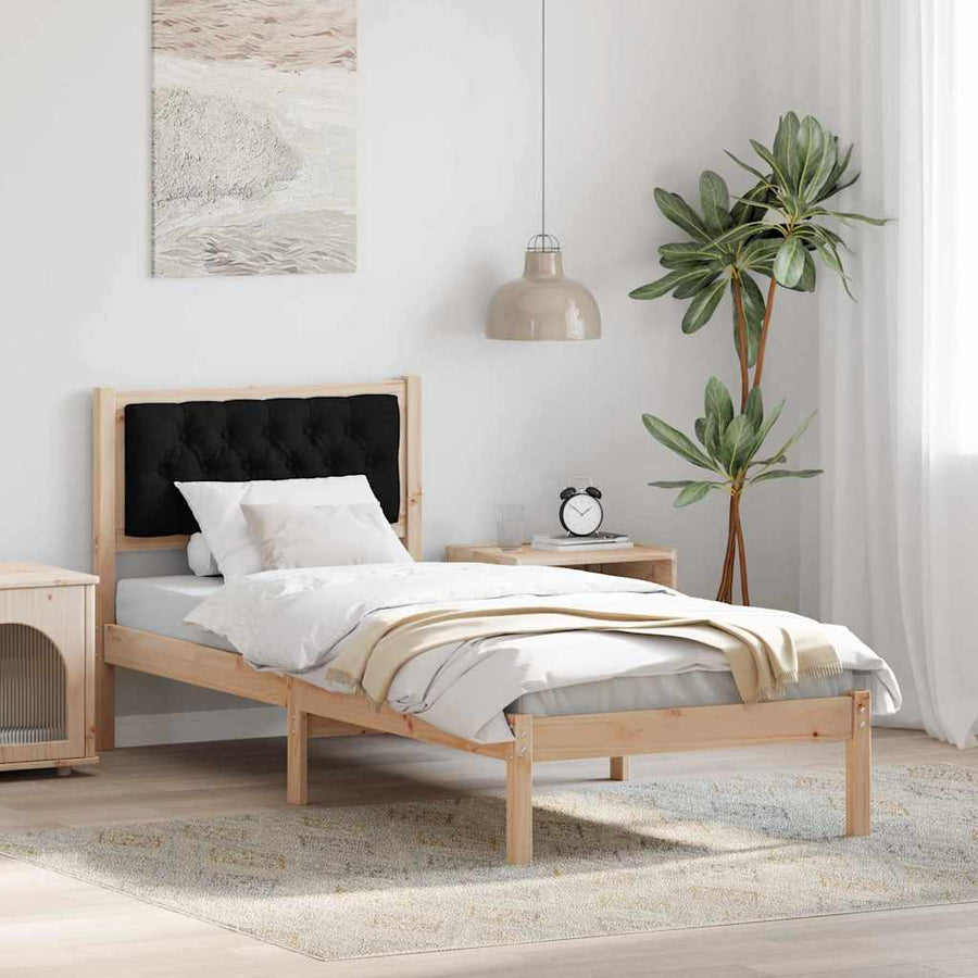 Bedframe met hoofdeinde Zwart 80 x 200 cm Stof