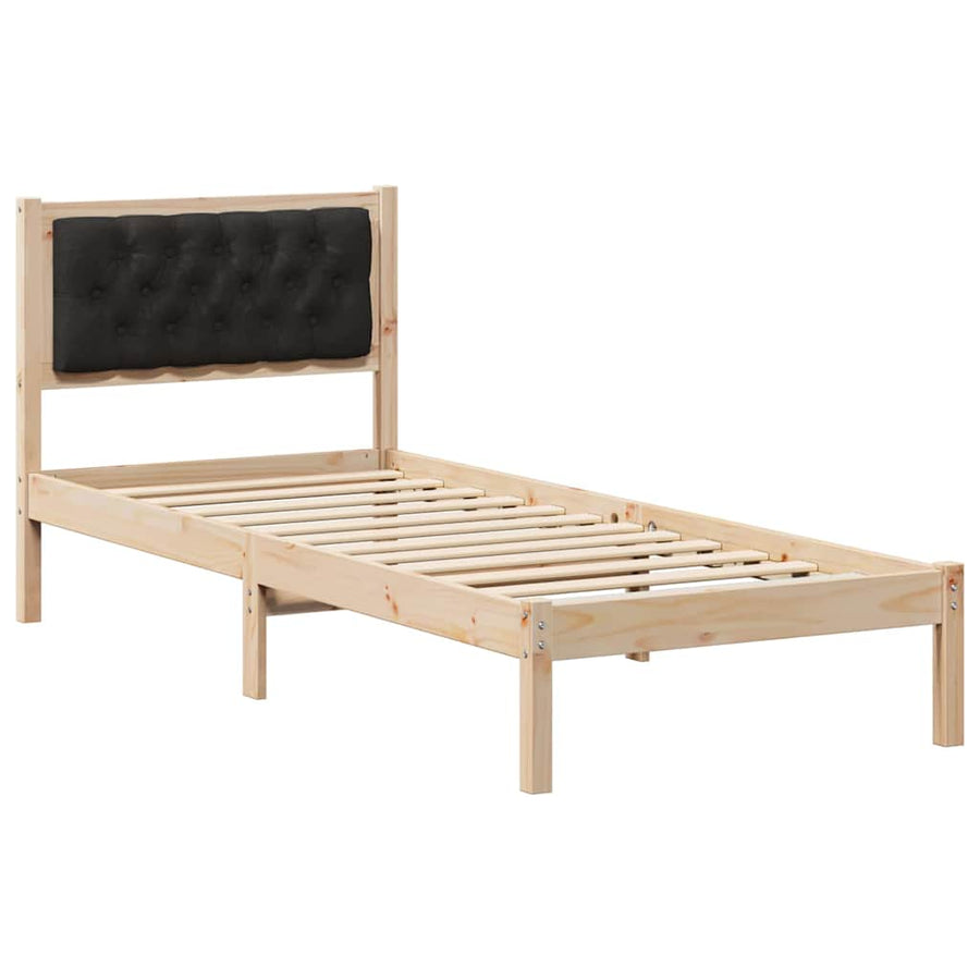 Bedframe met hoofdeinde Zwart 80 x 200 cm Stof