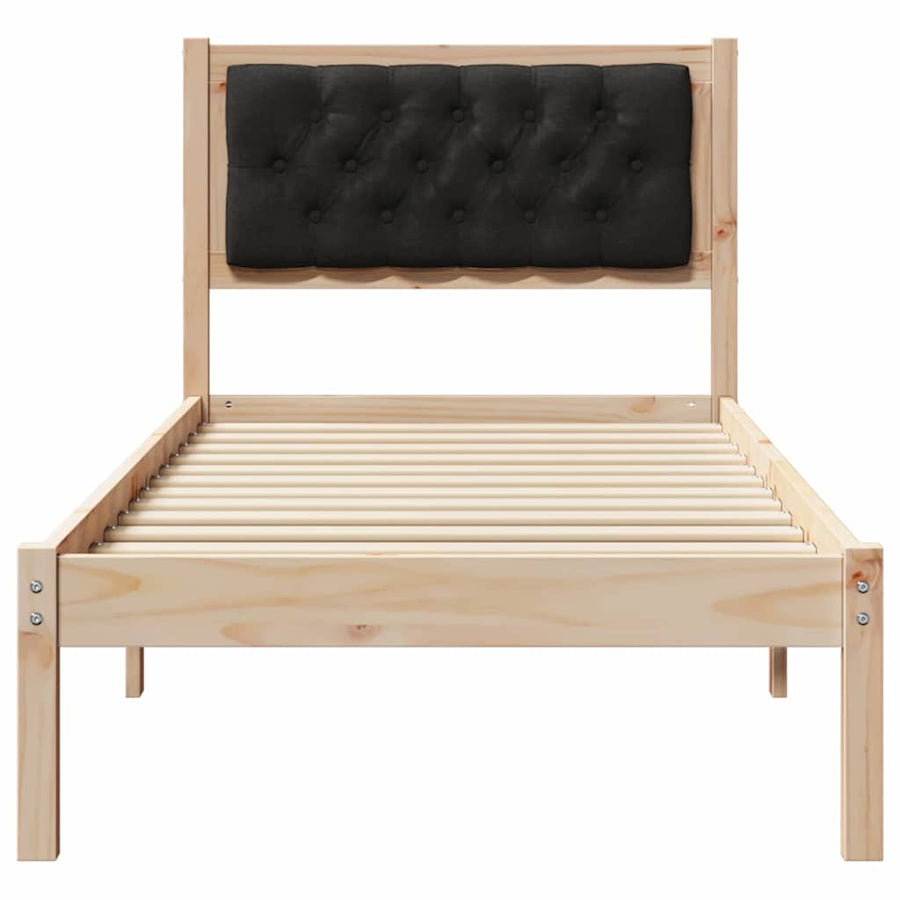 Bedframe met hoofdeinde Zwart 80 x 200 cm Stof