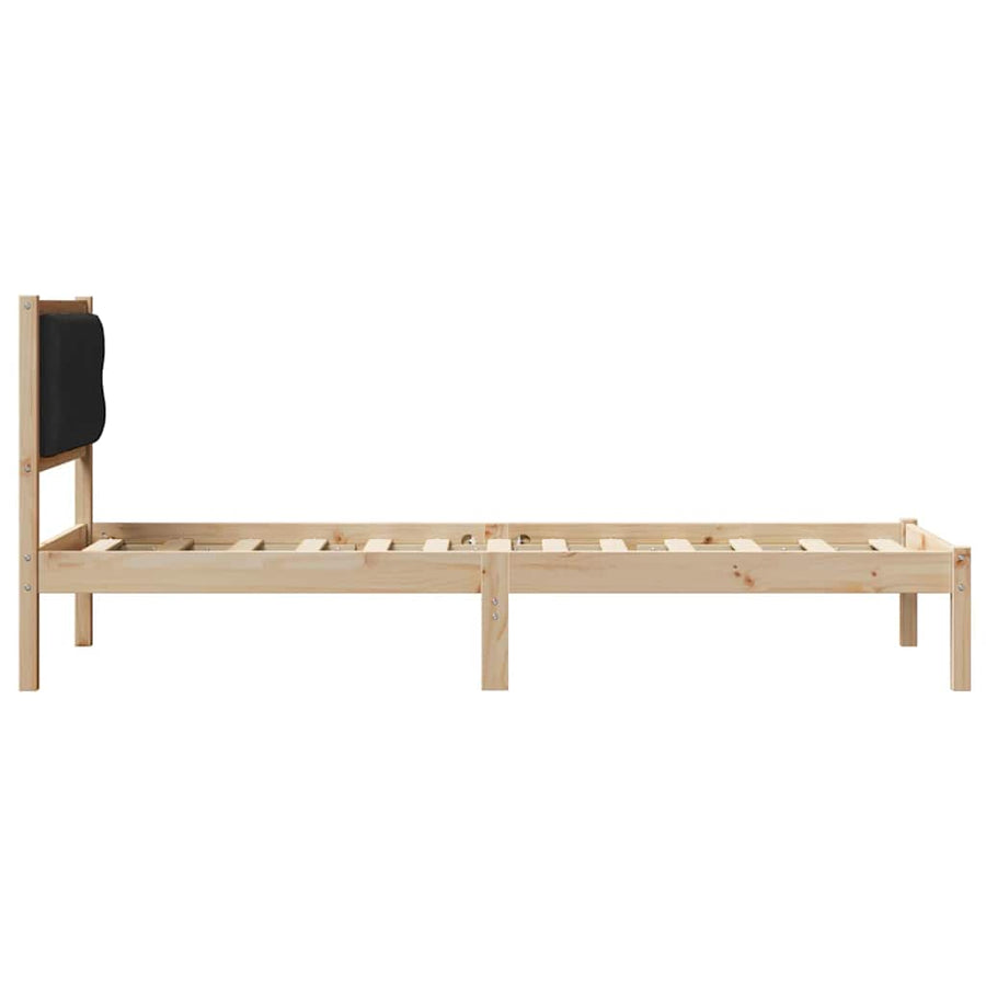 Bedframe met hoofdeinde Zwart 80 x 200 cm Stof