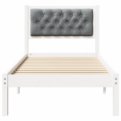 Bedframe met hoofdeinde Lichtgrijs 80 x 200 cm Stof