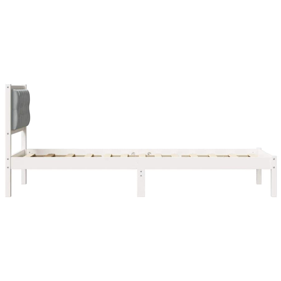 Bedframe met hoofdeinde Lichtgrijs 80 x 200 cm Stof