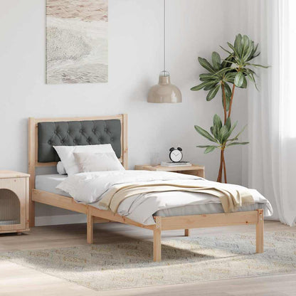 Bedframe met hoofdeinde Donkergrijs 90 x 190 cm Stof