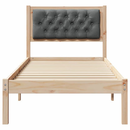 Bedframe met hoofdeinde Donkergrijs 90 x 190 cm Stof