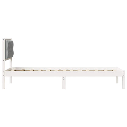 Bedframe met hoofdeinde Lichtgrijs 90 x 190 cm Stof