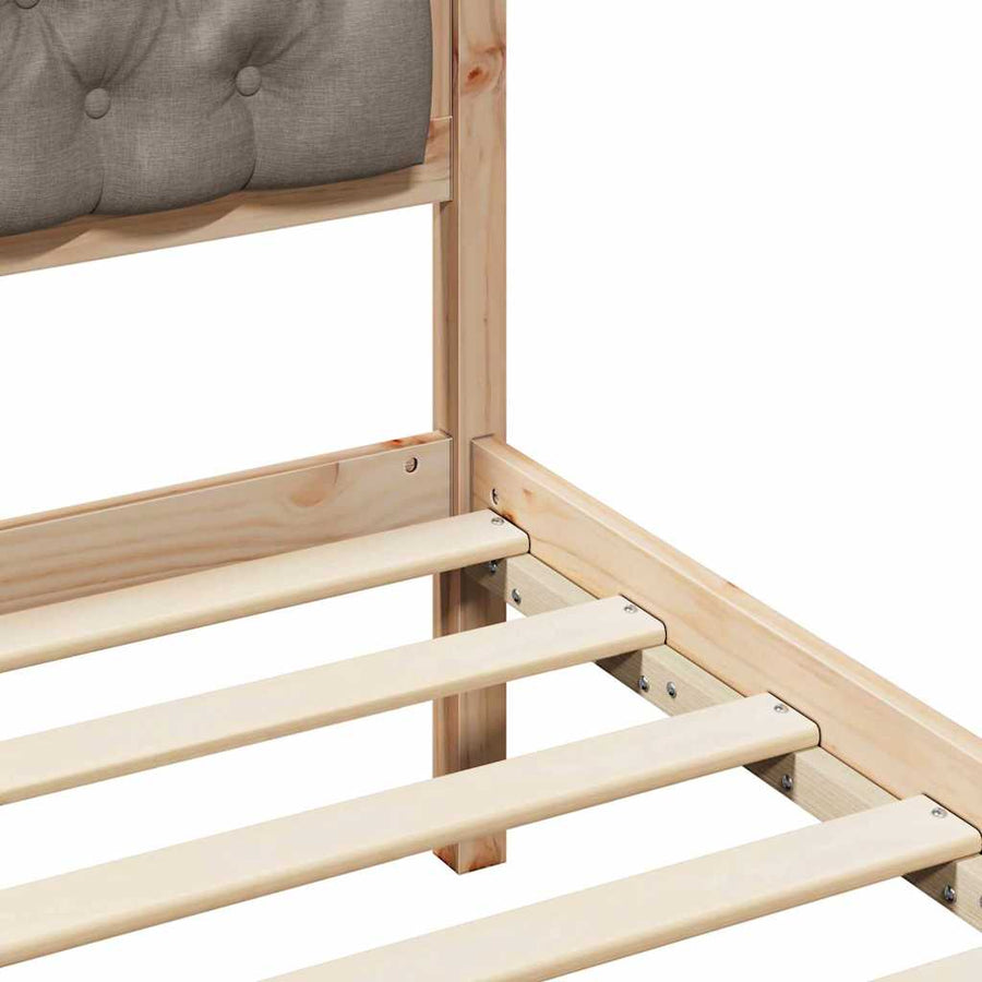 Bedframe met hoofdeinde Taupe 75 x 190 cm Stof