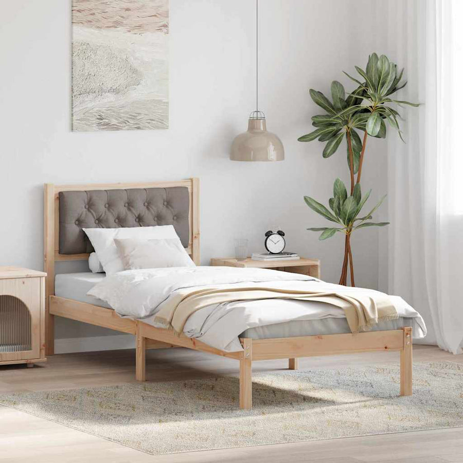 Bedframe met hoofdeinde Taupe 75 x 190 cm Stof