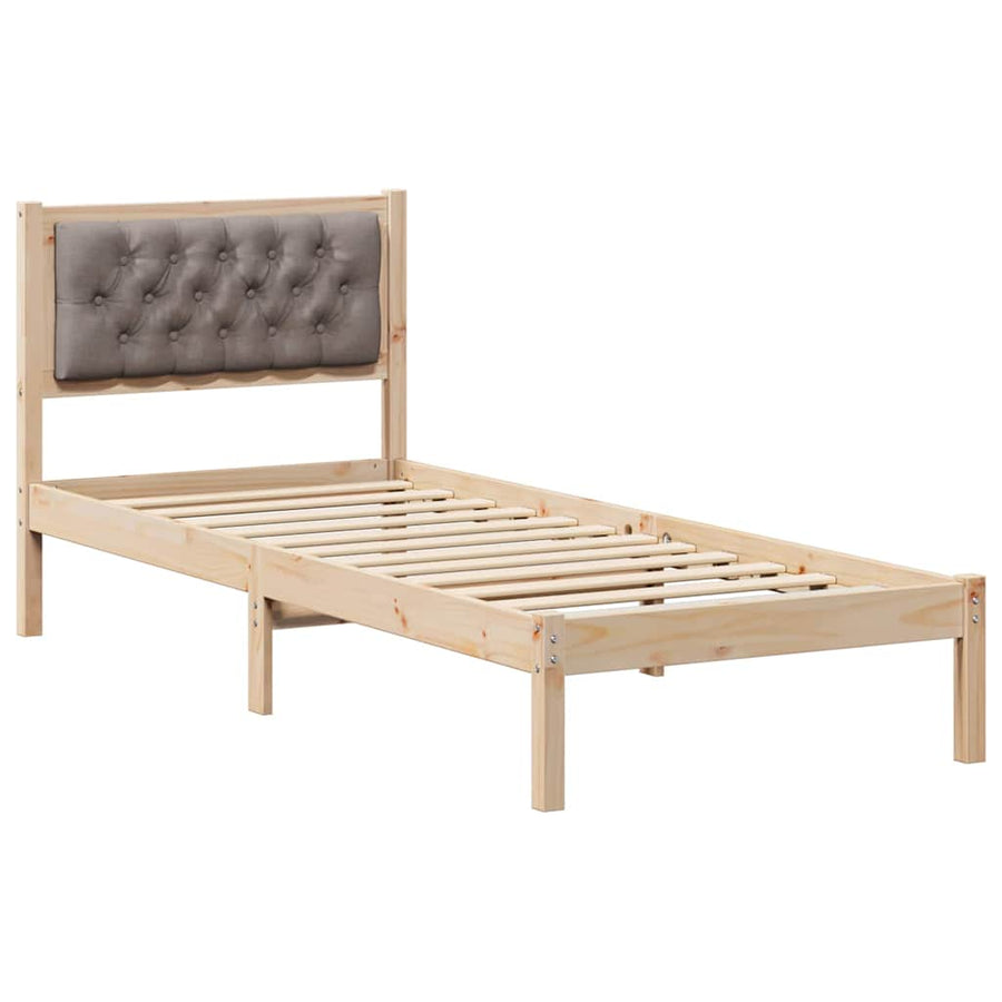 Bedframe met hoofdeinde Taupe 75 x 190 cm Stof