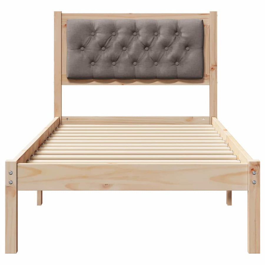 Bedframe met hoofdeinde Taupe 75 x 190 cm Stof