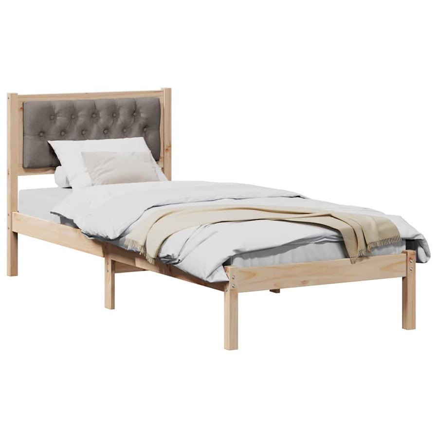 Bedframe met hoofdeinde Taupe 75 x 190 cm Stof