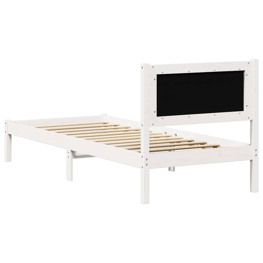 Bedframe met hoofdeinde Lichtgrijs 75 x 190 cm Stof